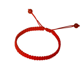 可编头发一缕青丝红手绳银字母可调节送男友本命年自编制diy材料