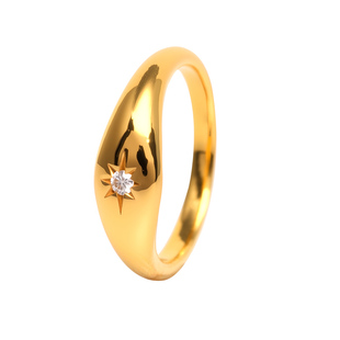 黄金戒指足金999六芒星尾戒小圈口闭口小指海豚背实心纯金女男