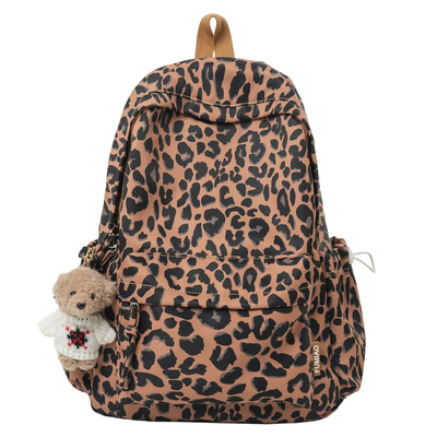 豹纹轻便书包女学生双肩包初中生