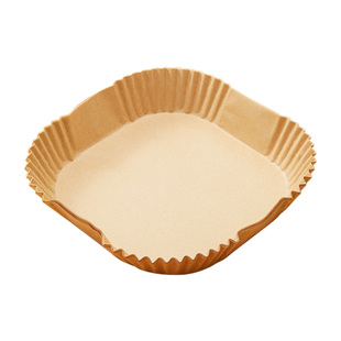 展艺空气炸锅专用纸盘垫方形食品级家用纸托烘焙烧烤硅油纸锡纸盘