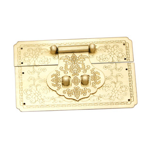 中式仿古结婚礼樟木箱牌实木箱子方搭扣木盒子锁扣首饰盒锁牌铜活