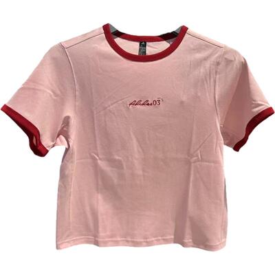 滔搏adidas阿迪达斯女子圆领时尚百搭运动休闲短袖T恤JZ4155