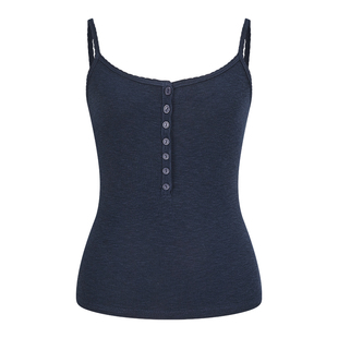 MosesQueen魔西女王半开领吊带背心外穿修身显瘦内搭打底无袖上衣