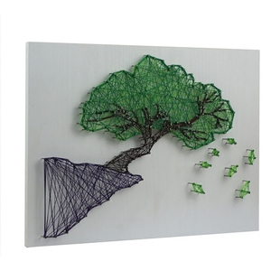 幸福树大榕树发财树樱花树装饰画diy钉子绕线画手工纱线画包邮