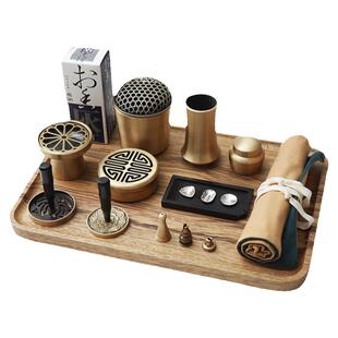 纯铜专业香道套装纯铜工具空熏杯香粉打篆用具隔火熏香炉香具