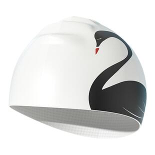 弈姿防水护耳硅胶白色泳帽女专业长发不勒头成人时尚游泳帽加大款