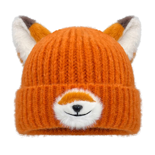 可爱狐狸尼克周边动漫卡造型针织帽女秋冬保暖护耳显脸小毛线帽男