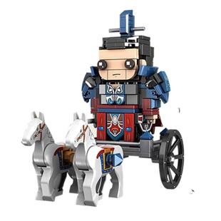 魔域积木国潮系列战国人物四大名将白起廉颇王翦李牧拼装玩具摆件