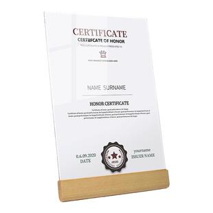 a4相框摆台亚克力荣誉证书牌实木获奖奖状展示框架授权书装裱定制