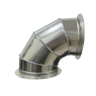 镀锌白铁皮螺旋风管道90度45度虾米弯头不锈钢风机弯头带法兰定制
