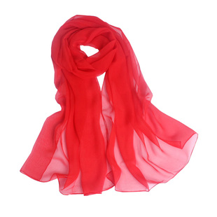 乔其纱巾金黄色丝巾女纯色围巾韩版纯色披肩防晒纱巾女围巾沙滩巾