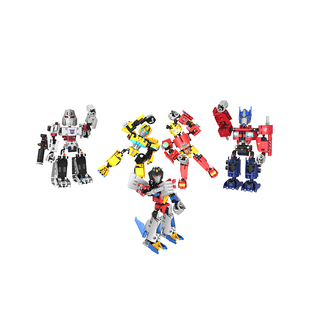 ONEBOT拼插积木哪吒变形玩具具男孩生日礼物积木模型Q版盲盒