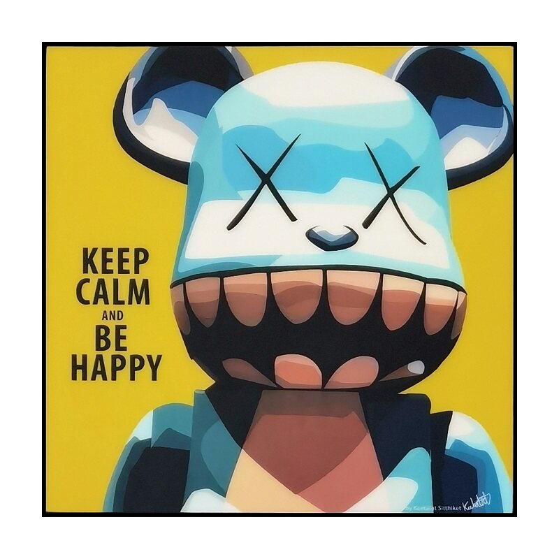 暴力熊kaws Chomper积木熊 泰国Famous Pop 波普艺术装饰挂画