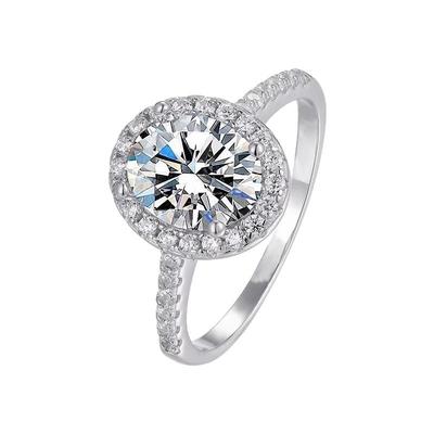 正品莫桑石椭圆鸽子蛋仿真钻戒