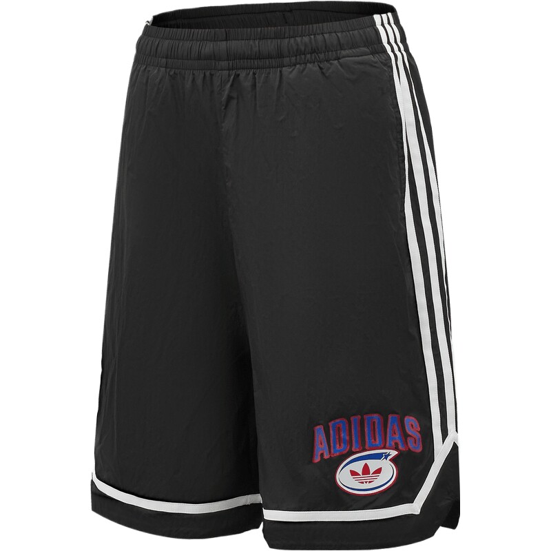 adidas阿迪达斯三叶草儿童篮球小队梭织撞色宽松运动短裤KG3317