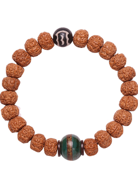 修行静心爆肉树王藏式天然金刚菩提手串男士天珠玛瑙女文玩念珠