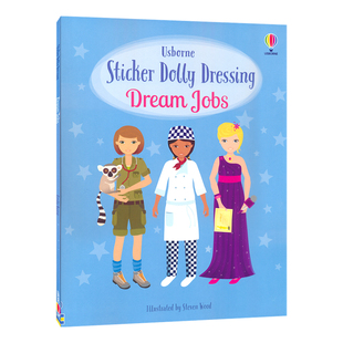 Usborne Sticker Dolly Dressing Dream Jobs 尤斯伯恩 贴纸玩偶装扮 梦想职业 超300张贴纸 专注力培养 英文原版进口图书
