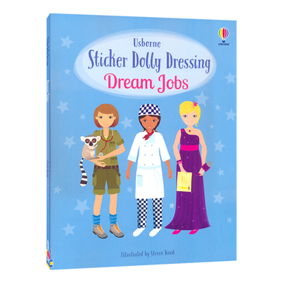 Usborne Sticker Dolly Dressing Dream Jobs 尤斯伯恩 贴纸玩偶装扮 梦想职业 超300张贴纸 专注力培养 英文原版进口图书