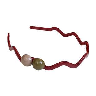 甜美少女网红细边发箍超萌可爱彩色波浪形带齿防滑洗脸外出头箍韩