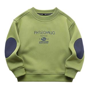 男童加绒卫衣一体绒2025新款秋冬季儿童上衣男孩冬装中大童打底衫