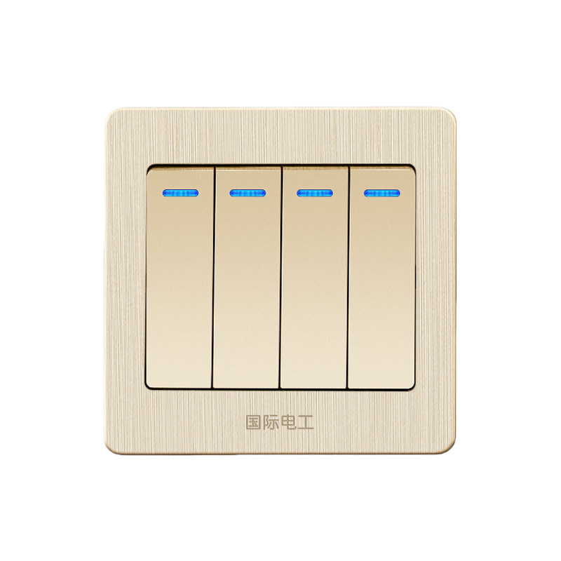 国际电工双控开关一开双开三开四开双联单联控制面板家用一灯二控