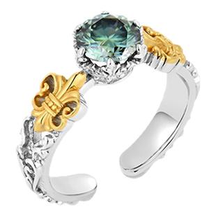 一撇一捺YPYN莫桑钻戒指925银开口戒高级感轻奢时尚重工满钻配饰