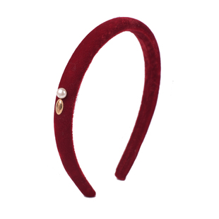 黑色丝绒珍珠发箍女款2026新款洗脸发卡头箍高颅顶高级感洋气时尚