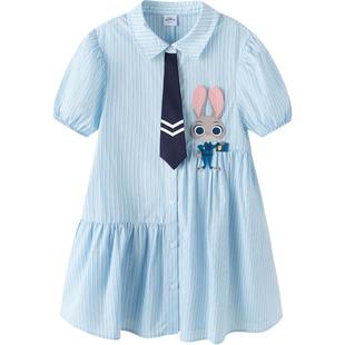 【疯狂动物城】巴拉巴拉女童裙子儿童连衣裙2025新款夏装衬衫裙子