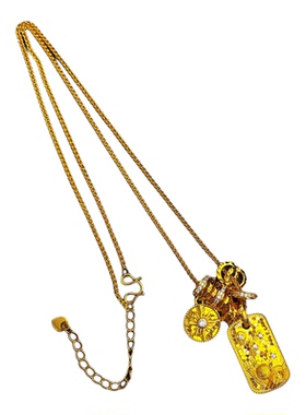 天官赐福沙金爆闪喵星牌缠项链