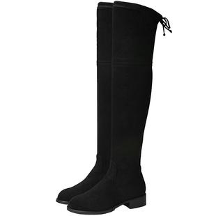 戈美其长筒靴女2026秋冬新款加绒厚底显瘦平底骑士靴小个子高筒靴