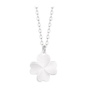 臻汇银足银999四叶草手链中国白银纯银项链坠生日礼物送女友