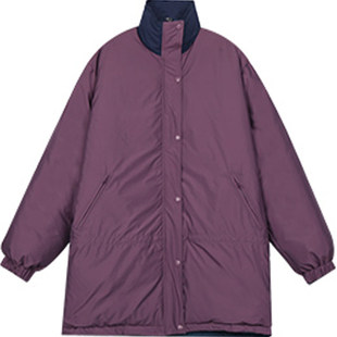 两面穿羽绒服女中长款2025冬季新款宽松加厚保暖立领羽绒工装外套