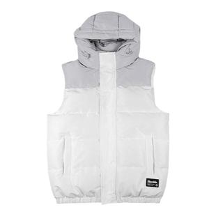 SLAMBLE秋冬季新款拼色棉马甲连帽男女加厚保暖无袖外套马夹背心