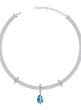 极光水滴轻奢高级感设计项链女