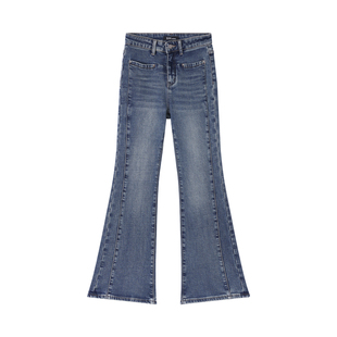 熙薇【复古七零】2025冬季新款时尚显瘦显腿长加绒喇叭裤H6662