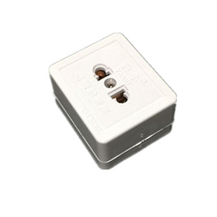 明装插座二孔二眼插板小型2脚单孔迷你电瓶车充电插座可插二插头