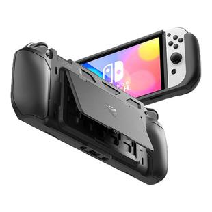 牧行者适用任天堂switch oled保护壳nintendo游戏机壳一体式OLED版tpu套防摔硬壳内置十卡槽防滑舒适握把支架