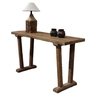 Ni尼家侘寂风玄关台禅意中古民宿门厅长条书桌实木条案端景佛龛台