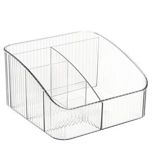 化妆品收纳盒桌面高级感透明亚克力护肤箱笔刷筒口红梳妆台置物架