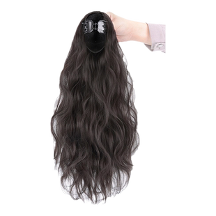 马尾假发女仿全真人发抓夹高马尾假辫子自然轻盈卷发可低扎假马尾