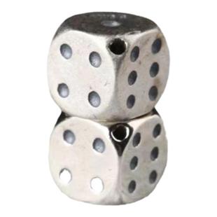 S925纯银天母骰子手串弟子珠文玩手串配饰DIY配件金刚星月百香仔