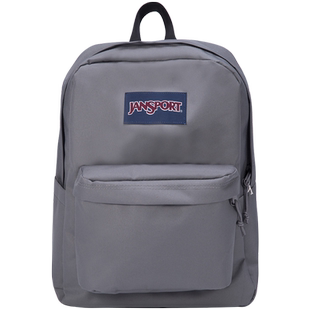 JanSport经典烟灰白雾凇浅灰电脑双肩包男书包女新废土风背包