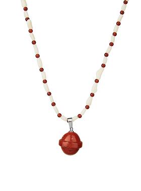 自然论红色海螺吊坠锁骨链