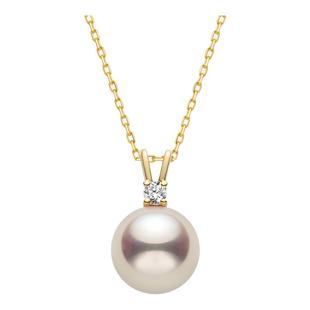 HELAS赫拉海水Akoya珍珠项链女小灯泡吊坠18K金钻石颈链珠宝礼物