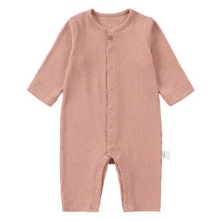 Oakmont新生婴儿衣服秋冬保暖宝宝连体衣a类磨毛加厚满月爬服睡衣