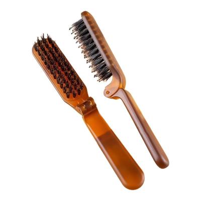 折叠式猪鬃毛梳子随身携带