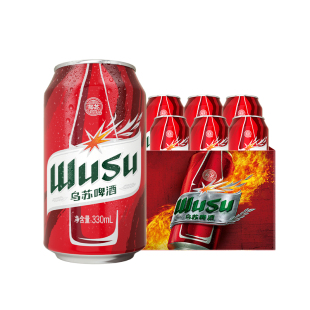 渠道乌苏啤酒乌苏330ml*6罐装小听装易拉罐啤酒非中浓度经典款