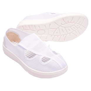 驭步夏季PU软底透气全网面防静电四孔鞋洁净鞋无尘鞋男女工作鞋