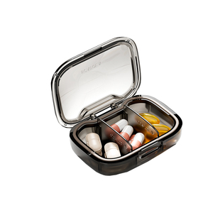 日式药盒便携式迷你小号随身早中晚提醒一周分装盒收纳密封药盒子