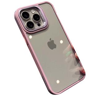 呆芒金属镜框新款17e樱花紫边iphone15pro手机壳适用苹果14proMax简约11透明撞色13高级感12全包防摔保护套16